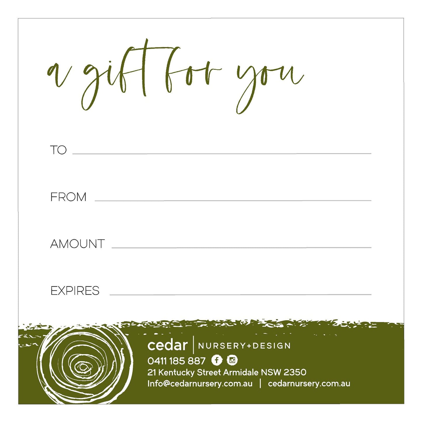Cedar Nursery + Design Gift Card