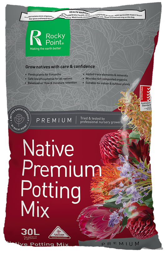 a bag of native potting mix