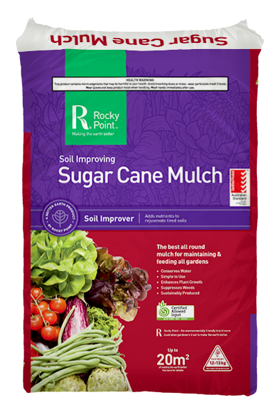 a bag of sugar cane mulch